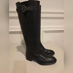 Tod's Black Leather Knee High Boots